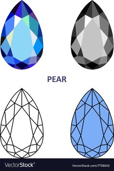 four different types of diamonds with the word pear on it's bottom right corner