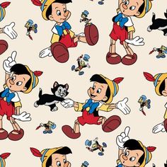 an image of cartoon characters with cats and dogs on the background, all in different poses