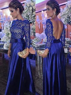 Burgundy Homecoming Dress, Royal Blue Lace, Royal Blue Prom Dresses, Floor Length Prom Dresses, Long Sleeve Prom, Girly Dresses, Dresses Elegant, Prom Dresses Long With Sleeves