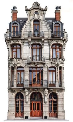 an old building with many windows and balconies