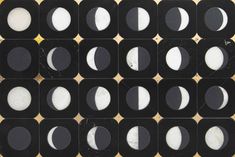 an array of black and white circles arranged in rows