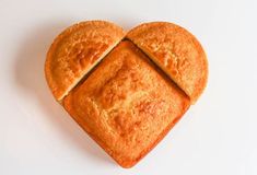 a heart shaped biscuit cut in half