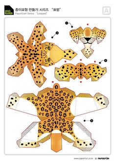 an animal cutout is shown with different shapes and sizes, including the face of a leopard