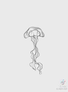 a drawing of a jellyfish on a white background