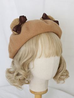 This price is for a beret only, others are not included. Kawaii Hat, Cute Sister, Retro Hats, Berets Cap, Retro Accessories, Wool Berets, Bear Ears, Vintage Cap, Beret Hat