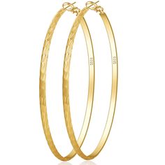 PRICES MAY VARY. 【Quality Large Hoop Earrings】This big gold hoop earrings are Circular Line Stripes flat design,The sparkling lightweight are stylish and elegant with a smooth surface for can last color Retention.This gold earrings hoops are not only a great statement piece for any outfit but also is more layered when worn together with other lightweight gold hoops.good suit your dressing style,adding more charm to you. 【Hypoallergenic Thick Hoop Earrings for Women】Our sterling silver earrings h Gold Earrings Hoops, Big Gold Hoop Earrings, Large Gold Hoop Earrings, Thick Gold Hoops, Thick Hoop Earrings, Earrings Hoops, Dressing Style, Classic Earrings, Hoops Earrings