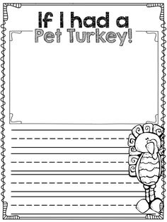 a turkey writing paper with the words if i had a pet turkey