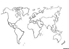 the world map is shown in black and white, with lines drawn across it to indicate where countries are