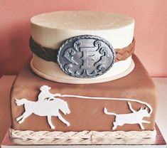 a cake with a horse and rider on it