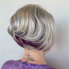 Short Bob With Undercut, Undercut Bob Haircut, Cute Bob Hairstyles, Inverted Bob Haircuts, Line Bob Haircut, Undercut Styles, Stacked Bobs, Stacked Bob