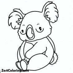 a cartoon koala bear sitting on the ground