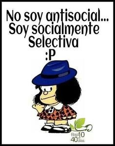 an image of a woman wearing a blue hat with the words'no soy antisocial