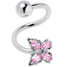 Product DetailsPink Gem Baroque Beauty Butterfly Spiral Twister Belly Ring The butterfly on this 14 gauge navel ring will make you want to go for baroque. It's made with a 3/8 inch 316L surgical grade stainless spiral curved barbell with a 5mm ball end. The other end features a butterfly charm, with wings set with large pink gems. The butterfly is further embellished with clear gems for an ornate appearance and you can even rock it in multiple piercings including navel, some helix, and some eyeb Eyebrow Piercings, Body Jewerly, Belly Piercing Jewelry, Multiple Piercings, Navel Jewelry, Eyebrow Piercing, Navel Ring, Pink Gem, Belly Piercing