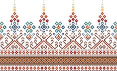 a cross stitch pattern with different colors and patterns