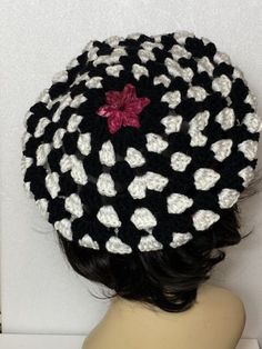 Beret Hat Women’s Granny Square Black And White | eBay Crochet Beret Hat, Beret Style, Crocheting Projects, Crochet Beret, Colorful Hat, Hat Women, Beret Hat, Accessories Collection, White Crochet