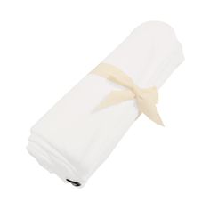 a roll of white paper with a bow on it