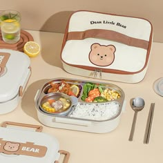 Cute Tiffin Box Korean, Cute Bento Boxes Container, Cute Lunch Boxes Aesthetic, School Lunch Box Aesthetic, Aesthetic Lunch Boxes, Cute Lunches, Cute Lunch Bags, Kotak Bento, Thermos Lunch