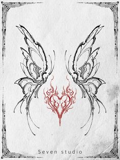 the cover art for seven studio's album, with two wings on each side