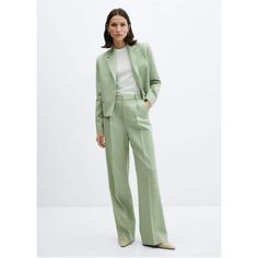 Cotton and lyocell blend fabric, Dart detail, Suit style, Loops, Side pockets, Concealed button, hook and zip fastening, Co-ord Womens Suit Wedding Guest, Light Green Suit For Women, Maid Of Honor Suit, Colorful Suits For Women, Women’s Suits, Wedding Guest Suit Women, Androgynous Wedding Attire, Style Seasons, Green Suit Women