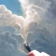 Ksenya Verse | Reference of this cloud was outside my window when I was painting it. Posing for me 😃☁️🤍 About 10 new paintings almost done, soon will… | Instagram Sky Art Painting, Art Tutorials Watercolor, Portraiture Painting, Texture Painting On Canvas, Cloud Drawing, Painting Art Lesson