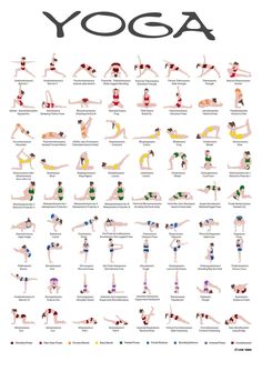 a poster showing different yoga poses and their names