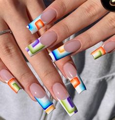 Aesthetic Brain, Arty Nails, Long Nail Designs, Ombre Nail Designs, Nail Art Inspo, Nails 2022, Nail Design Ideas, Fire Nails, Funky Nails