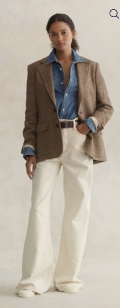 Minimal Classic Style, Queer Style, 2024 Wardrobe, White Pant, Tweed Jackets, Work Fits, Queer Fashion, Just Style, Blazer Fashion