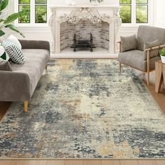 Moynesa modern distressed rugs add a unique touch to your living room with their faded style and abstract patterns.This living room carpet is made from high-quality synthetic fibers, offering a soft touch that feels like wool, providing you with a cloud-like comfort experience.The machine woven edges, and non-slip backing ensure durability, tear resistance, and sustainability, holding the rug securely to the wood floor and also protecting it.Suitable for a wide range of home styles, including bo Table Apartment, Lounge Designs, Dining Room Floor, Contemporary Carpet, Area Rug For Living Room, Bedroom Accent, 6x9 Area Rugs, Lounge Design, Living Room Area Rugs