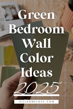 Green Bedroom Wall Colors To Try In 2025 Army Green Paint Bedrooms, Off White And Green Bedroom, Sherwin Williams Succulent Bedroom, Green Bedrooms Walls, Mint Green Bedroom Walls, Benjamin Moore Green Bedroom, Warm Green Bedroom, Green Feature Wall Bedroom, Bedroom Color Schemes Green