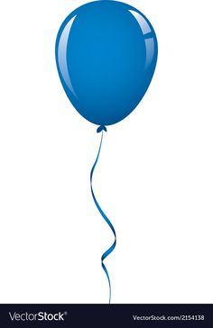 a blue balloon flying in the air with a long string on it's end