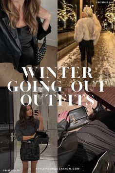 15+ Winter Going Out Outfits That Are Chic & Toasty for 2024 Fancy Night Out Outfit Winter, Boston Night Out Outfit Winter, Nyc Nye Outfit, Winter Mini Skirt Outfit Cold Weather, Rooftop Outfit Night Winter, 2024 Night Outfits, Winter Comedy Show Outfit, Bar Winter Outfit Night, New Years Winter Outfit