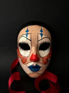 Made to Order .clown Mask. Circus Mask. Halloween Mask. - Etsy Full Face Masks For Halloween Carnival, Carnival Costume Mask, Fun Full Face Halloween Mask, Fun Full-face Halloween Masks, Fun Masks For Masquerade And Carnival, Fun Masks For Masquerade Carnival, Fun Masquerade Masks For Carnival, Artistic Halloween Masks For Theater, Artistic Masks For Theater And Halloween