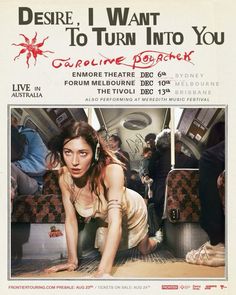 a movie poster with a woman crawling on the floor in front of an open suitcase