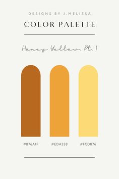 three different shades of orange, yellow and brown on a white background with the words design by pelisa color palette