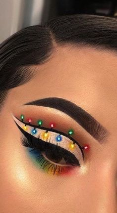 Holiday Eye Makeup, Christmas Makeup Ideas, Teknik Makeup, Xmas Makeup, Christmas Eyeshadow, Christmas Eye Makeup, Drag Make-up, Christmas Makeup Look, Holiday Makeup Looks