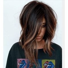 Med Long Layered Haircuts, Hair Affair, Hair Envy, Brown Hair Colors, Brunette Hair, Great Hair, Brunettes, Hair Skin, Brunette Hair Color