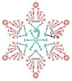 a snowflake that has many different designs on the front and back side, including arrows