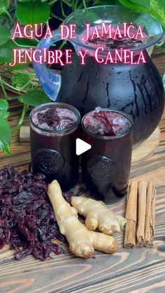 the video shows how to make an agua de jamaica sangibe y canela