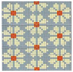 a cross stitch pattern with squares and dots