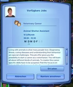 an animal shelter assistant is on the screen in this screenshot from overwatching