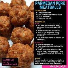 a recipe for parmesan pork meatballs