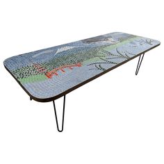 a table with an artistic design on it