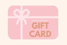 a pink gift card with a white bow on it and the words create heart work