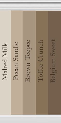 the color scheme is brown, beige, and tan with some black lettering on it