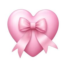 a pink heart with a bow on it