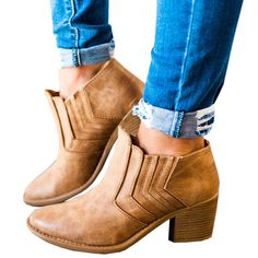 Who says you can't be a cowgirl ... you can with this leather ankle bootie. Featuring an intricate cowgirl boot design but in a bootie form and a chunky heel. Comes in three fabulous colors from which to choose with an approximate 4 cm heel. Casual Leather Boots, Thick Heel Boots, Boots And Jeans, Mid Heel Boots, Winter Leather Boots, Women Ankle Boots, Ankle Boots Men, Casual Leather Shoes, Winter Shoes For Women