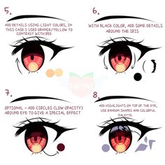 how to draw an anime eye step by step with pictures on the front and side