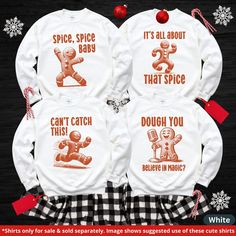 Embrace the holiday spirit with our hilarious Gingerbread Classic Christmas Group Sweatshirts, designed for adults and perfect for a soft, warm, light, comfy pajama top. These custom family match Christmas sweat shirts are the ideal choice for Christmas look or want to spread some Christmas joy with our retro vintage xmas designs, our sweatshirts have got you covered. Our matching family Christmas sweatshirts are more than just cozy apparel; they're a symbol of unity and holiday merriment. Whether you're donning them for a family Christmas get-together or a festive outing, these sweatshirts will not only keep you warm but also bring you closer together. So, assemble your family, slip into your gingerbread pajama shirts, and create cherished memories together. With our custom family match C Matching Christmas Pajama, Gingerbread Family, Christmas Pjs Family, Comfy Pajama, Holiday Pjs, Family Matching Christmas, Matching Christmas Shirts, Couple Pajamas, Matching Christmas Pajamas