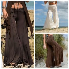 Fitted Wide Leg Festival Bottoms, Fitted Wide Leg Bottoms For Festival, High-waisted Pants For Festival, Fitted Wide-leg Bottoms For Festival, Fitted Trousers For Festivals, Fitted Trousers For Festival, Hippie Style Brown Bottoms For Spring, Fitted Festival Trousers, Festival Fitted Trousers