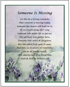 a poem written in watercolor with purple flowers on the bottom and green border around it